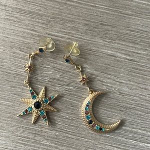Moon and Star Earrings